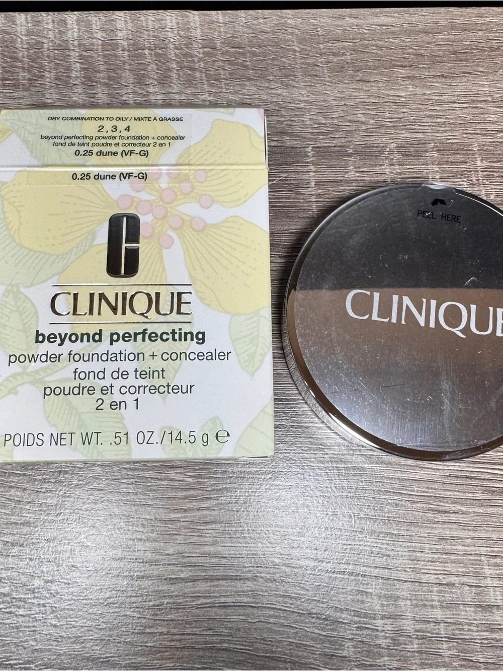 Clinique Beyond Perfecting Powder Foundation+Concealer 0.25 Dune NIB